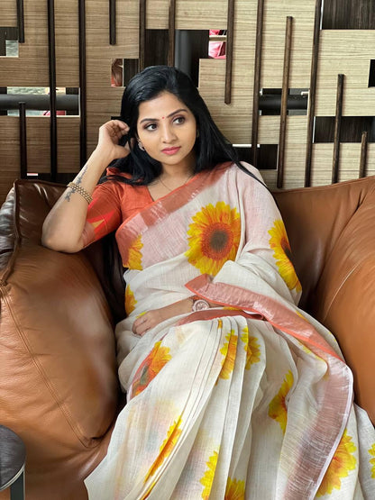 Premium Linen Saree
