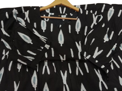 Printed Black Cotton Middi