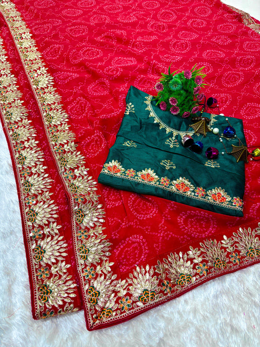 Gotta Patti Bandhej Saree Moksha Fashions