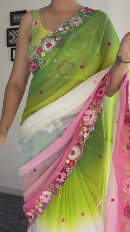 Exceptional Beauty And Craftsmanship In  Multi color Sequin Sarees