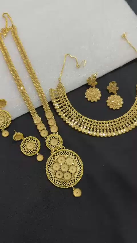 Combo Jewelry Necklace Set – Complete Necklace Set with Earrings & Pendant for Women