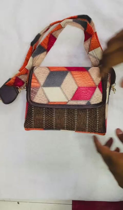 Jute Flap Sling Purse