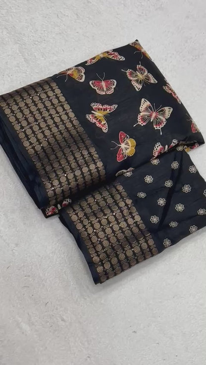 Finest Dola Silk Saree Luxurious Jacquard Border And A Fancy Blouse