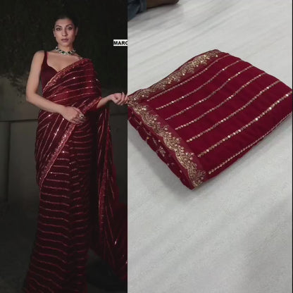 .5MM Sequins Blockbuster Bollywood Attractive Saree